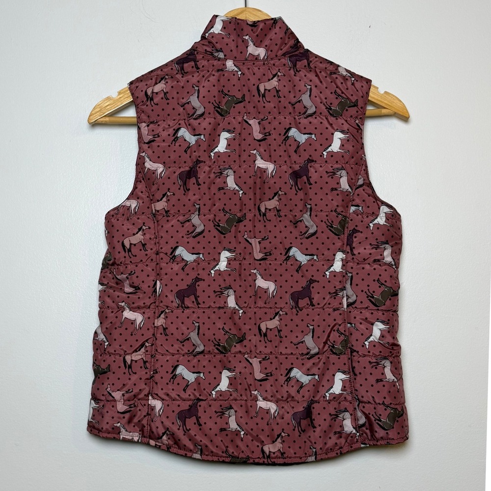 Ariat Girls Bella Reversible Insulated Puffer Vest Wild Ginger Ponies Youth XL - Picture 2 of 9